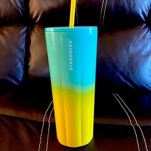 Starbucks 2021 Summer Ombré Teal & Yellow
